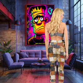 Leggings Capri Armonía de Otoño: Patrón Floral de retazos cálidos