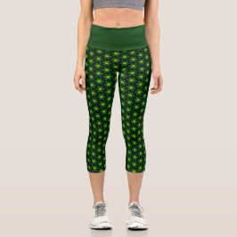 Leggings Capri Armonía Verde Oscura y Lime Alta Desquiciada