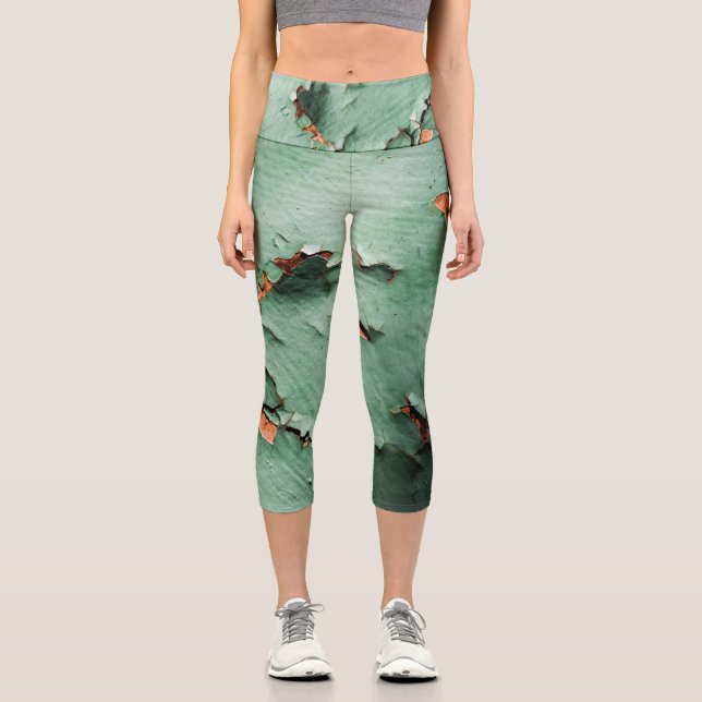 Leggings Capri Arroz marrón turquesa Guay metalizado (Anverso)