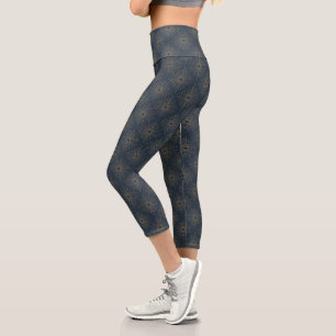 Leggings Capri Art Deco Alabere Estallido de estrellas azul de