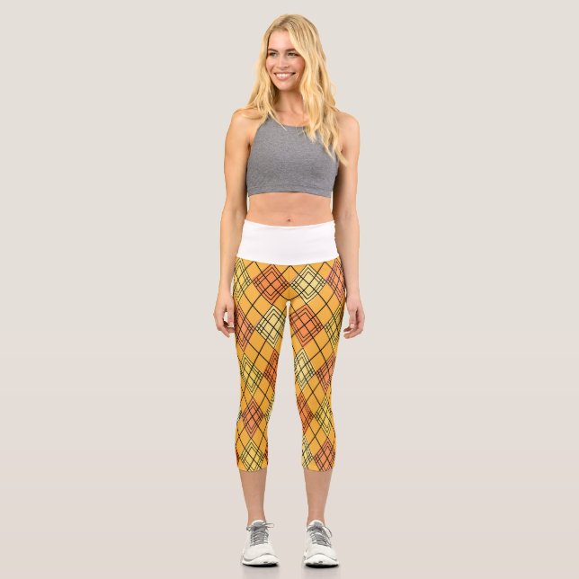 Leggings Capri Art Deco Citrus Argyle (Anverso)