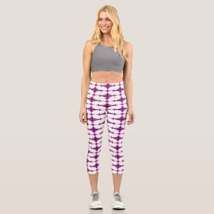 Leggings Capri Art Decó con elementos en rosa profundo