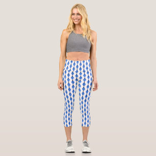 Leggings Capri Art deco elemento en azul profundo