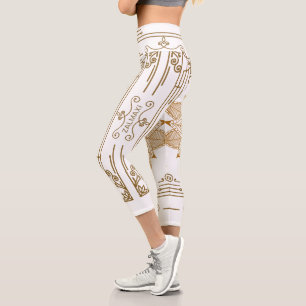 Leggings Capri Art Nouveau "alabastro"