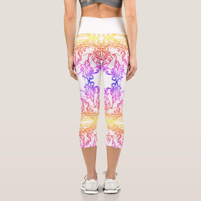 Leggings Capri Art Nouveau Alphonse Mucha mujer salón (Reverso )
