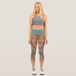 Leggings Capri Art nouveau Cyclamen floral Eugene Grasset elegant