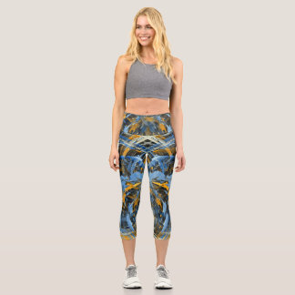 Leggings Capri Arte abstracto moderno de hielo giratorio