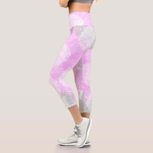 Leggings Capri Arte abstracto Pastel pálido Rosa Gris Minimalismo