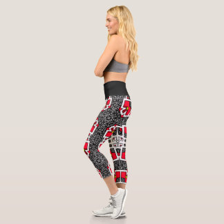 Leggings Capri Arte caleidoscópico del volumen dieciséis