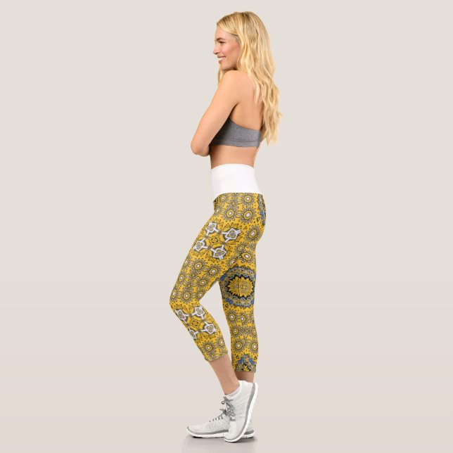 Leggings Capri Arte caleidoscopio del volumen once (Izquierda)