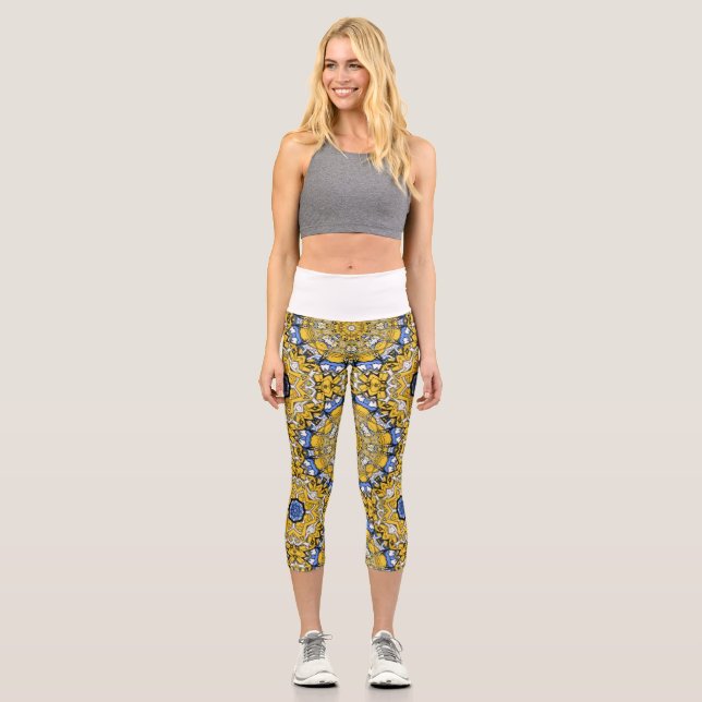 Leggings Capri Arte caleidoscopio del volumen once (Anverso)