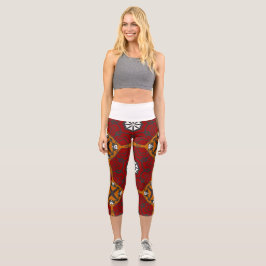 Leggings Capri Arte calidoscopio del volumen cuatro veinticuatro