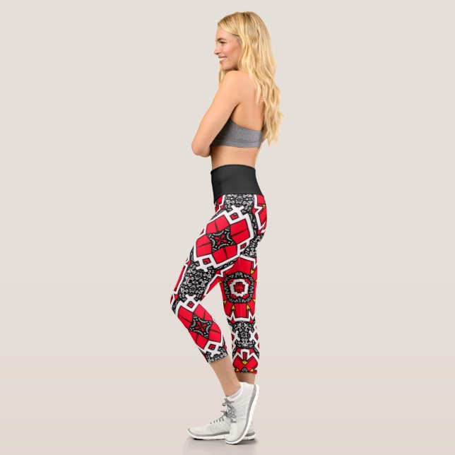 Leggings Capri Arte de caleidoscopio del volumen dieciséis siete (Izquierda)
