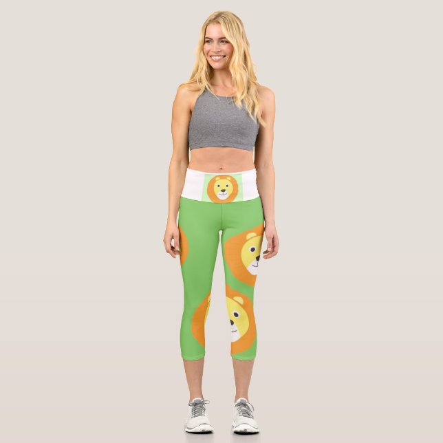 Leggings Capri arte de pintar leones (Anverso)