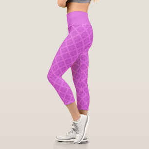 Leggings Capri Arte deco geométrico lila brillante