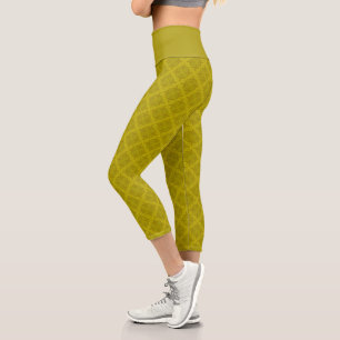 Leggings Capri Arte deco oliva verde geométrico
