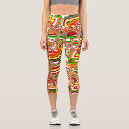 Leggings Capri Arte digital de burbujas retro