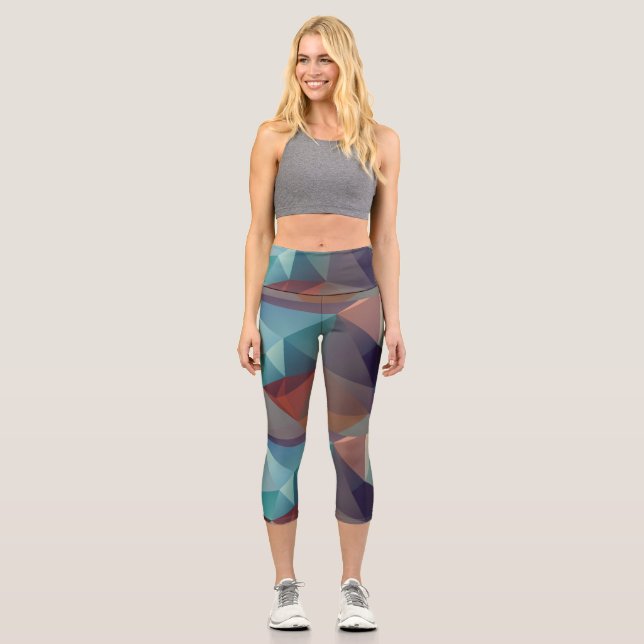 Leggings Capri Arte digital fractal abstracto (Anverso)