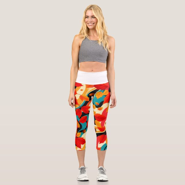 Leggings Capri Arte fluido vibrante (Anverso)