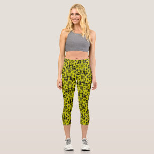 Leggings Capri Arte folclórico nórdico escandinavo conejo