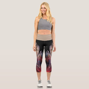 Leggings Capri Arte fractal de fantasía moderna abstracta Jonglag