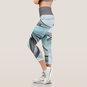 Leggings Capri Arte fractal moderno gris antracita abstracto