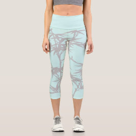Leggings Capri Arte funky moderno y colorido en hielo azul