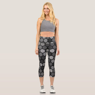 Leggings Capri Arte geométrico hexagonal simple y moderno