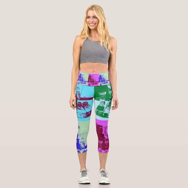 Leggings Capri Arte pop de pallet artístico (Anverso)
