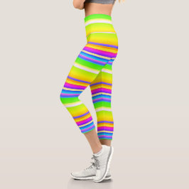 Leggings Capri Artistas brillantes a rayas