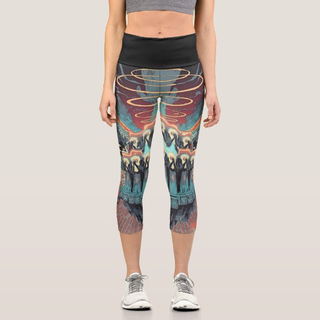 Leggings Capri Ascensión de los profetas enlazados (Anverso)