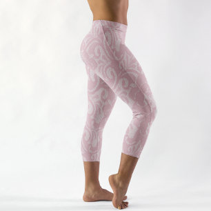 Leggings Capri Aspecto Delicado de la encaje rosa del bonito