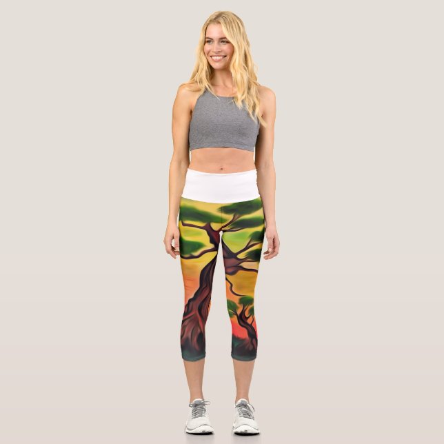 Leggings Capri Atardecer en una colina (Anverso)