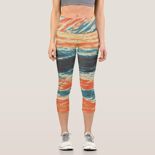 Leggings Capri Atardecer/Océano/Onda/Mar (Anverso)