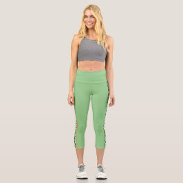 Leggings Capri Atlético a rayas de mujeres de Cute High Waisted