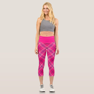 Leggings Capri Audaz Divertido color rosa y morado trenzado