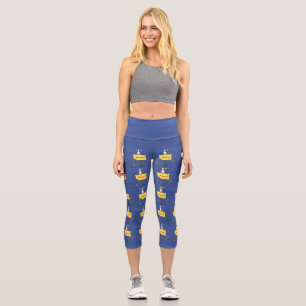 Leggings Capri Ave marina divertida rodeada por un personalizado
