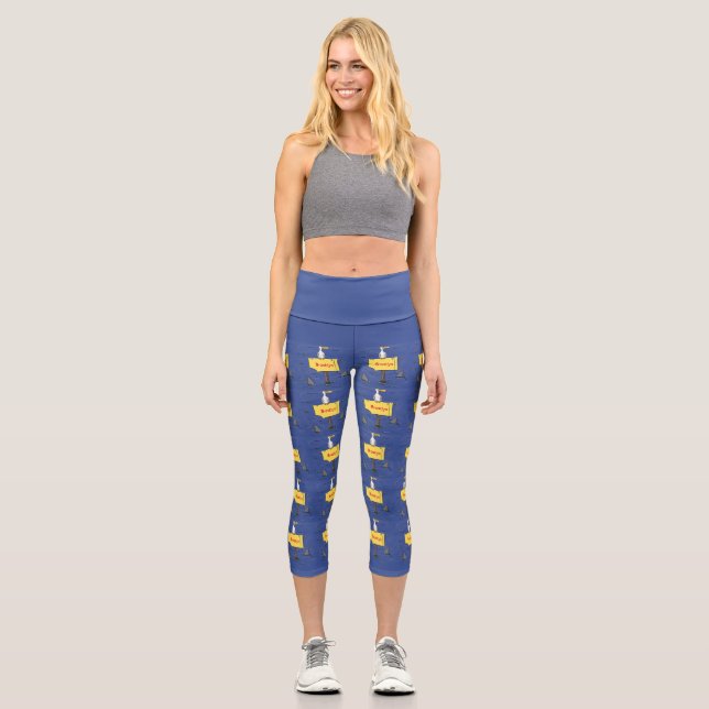 Leggings Capri Ave marina divertida rodeada por un personalizado  (Anverso)