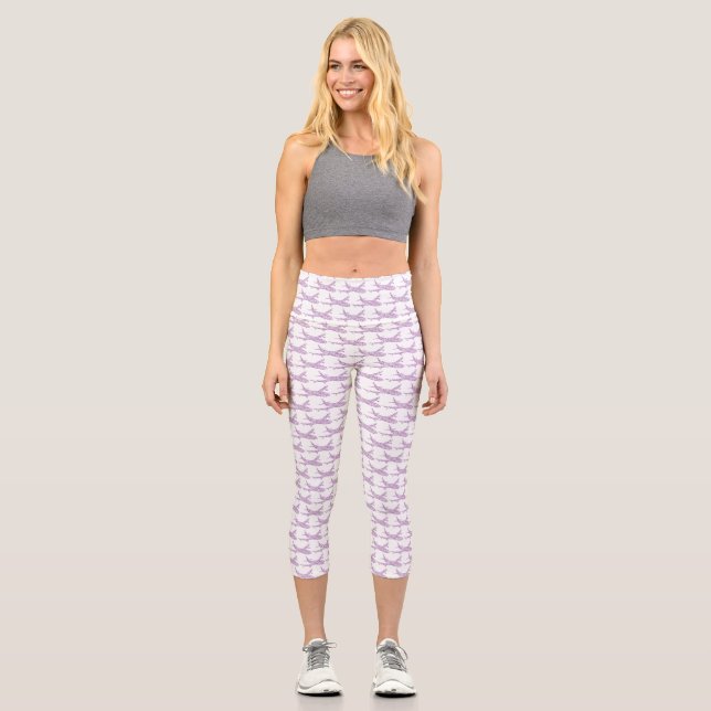 Leggings Capri Avión Purple Snowflake - (Anverso)