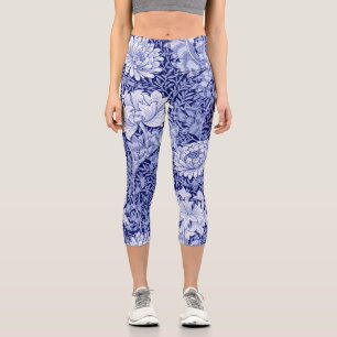 Leggings Capri Azul crisantemo, William Morris