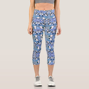 Leggings Capri Azul hoja perdida