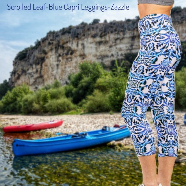 Leggings Capri Azul hoja perdida (Subido por el creador)