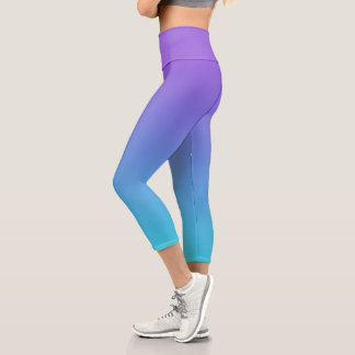 Leggings Capri Azul morado y Verde azulado