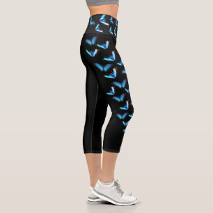 LEGGINGS CAPRI AZUL MORPHO BUTTERFLY CAPRI LEGGININS