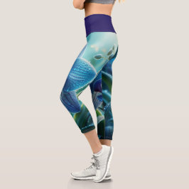 Leggings Capri Azul Orquídea