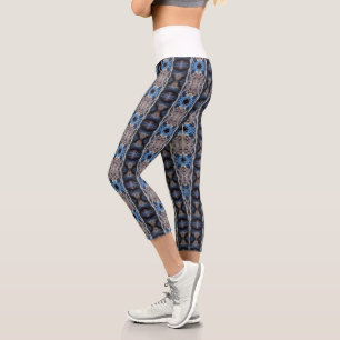 Leggings Capri azul plateado