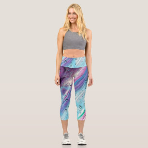 Leggings Capri Azul-Púrpura