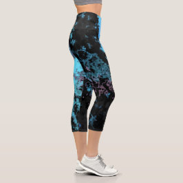 Leggings Capri Azul Púrpura y Gris