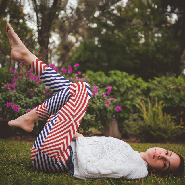 Leggings Capri Azul rojo diagonal (Subido por el creador)