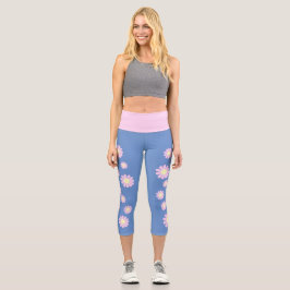 Leggings Capri Azul rosado margarita